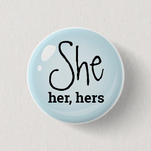 Badge Rond 2,50 Cm Elle, Elle, Ses Pronononounes