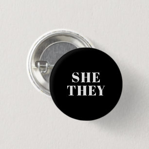 Badge Rond 2,50 Cm Elle, Ils Ont Préféré Pronouns Lgbtq Lgbt Pride