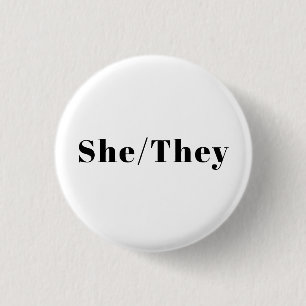 Badge Rond 2,50 Cm Elle, Ils Ont Préféré Pronouns Lgbtq Lgbt Pride
