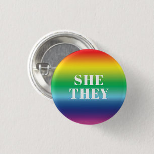 Badge Rond 2,50 Cm Elle, Ils Pronononononononononounes Lgbtq Lgbt Pri