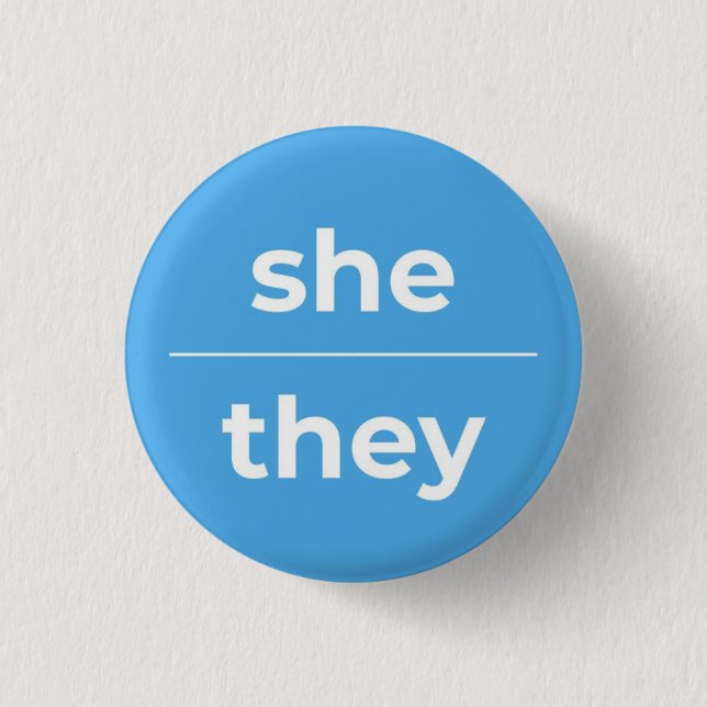 Badge Rond 2,50 Cm Elle/Ils Pronoun Pin, Bouton De 1¼ Pouce (Devant)