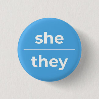 Badge Rond 2,50 Cm Elle/Ils Pronoun Pin, Bouton De 1¼ Pouce