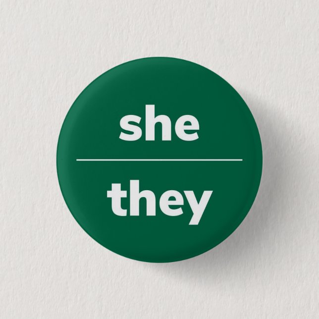 Badge Rond 2,50 Cm Elle/Ils Pronoun Pin, Bouton De 1¼ Pouce (Devant)
