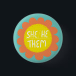Badge Rond 2,50 Cm ELLE/LUI/EUX Pronounes Fierté Fleur Poignée<br><div class="desc">Décorez votre tenue avec ce bouton d'art cool. Ça fait un grand cadeau ! Vous pouvez le customiser et ajouter du texte. Consultez ma boutique pour plus de couleurs et de motifs ! Faites-moi savoir si vous aimeriez quelque chose de personnalisé aussi.</div>