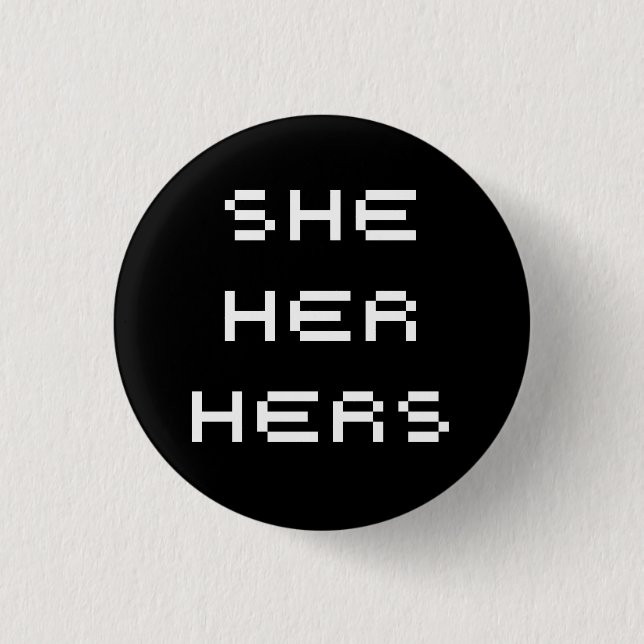 Badge Rond 2,50 Cm elle pronoms (Devant)