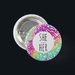 Badge Rond 2,50 Cm ELLE/SES Pronononounes Arc-en-ciel coloré torsades<br><div class="desc">Décorez votre tenue avec ce bouton d'art cool. Ça fait un grand cadeau ! Vous pouvez le customiser et ajouter du texte. Consultez ma boutique pour plus de couleurs et de motifs ! Faites-moi savoir si vous aimeriez quelque chose de personnalisé aussi.</div>