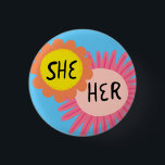 Badge Rond 2,50 Cm ELLE / Ses Pronononounes Fleurs Fierté<br><div class="desc">Décorez votre tenue avec ce bouton d'art cool. Ça fait un grand cadeau ! Vous pouvez le customiser et ajouter du texte. Consultez ma boutique pour plus de couleurs et de motifs ! Faites-moi savoir si vous aimeriez quelque chose de personnalisé aussi.</div>