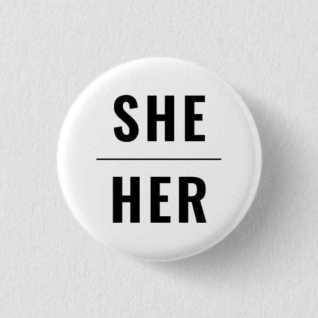 Badge Rond 2,50 Cm Elle Son Genre Pronounounours noir blanc lgbtq fie (Devant)