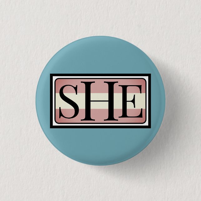 Badge Rond 2,50 Cm Elle son pronom transféminin (Devant)
