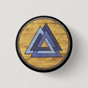 Badge Rond 2,50 Cm Emblème de bouclier de Viking - Valknut