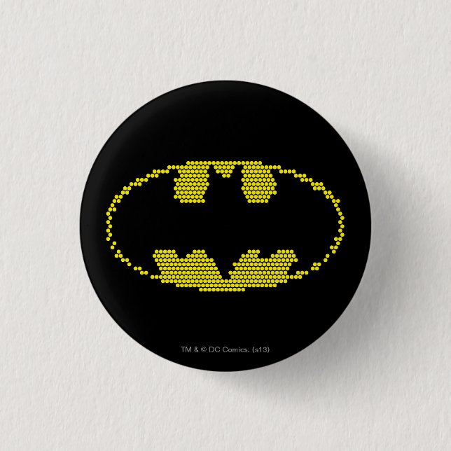 Badge Rond 2,50 Cm Emblème de chauve-souris Lite-Brite (Devant)