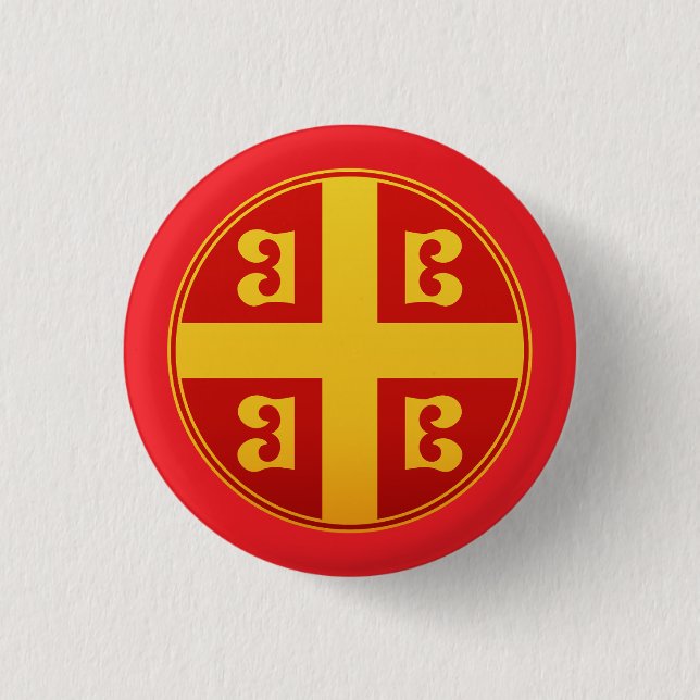 Badge Rond 2,50 Cm Emblème du drapeau impérial de l'Empire byzantin (Devant)