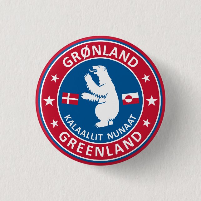 Badge Rond 2,50 Cm Emblème du Groenland (Devant)