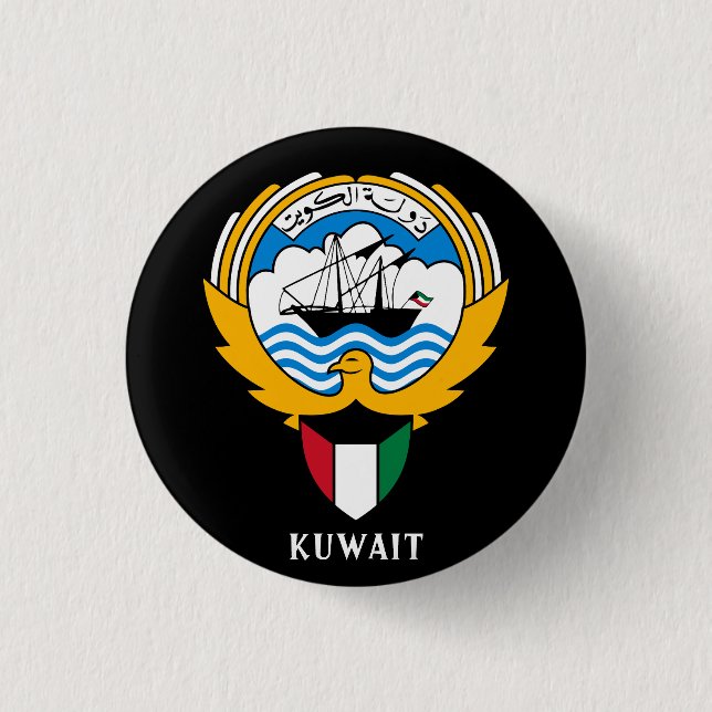 Badge Rond 2,50 Cm Emblème du Koweït (Devant)