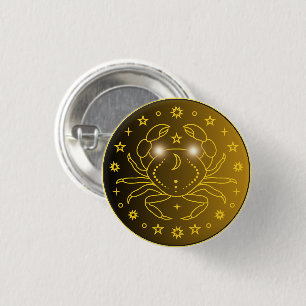 Badge Rond 2,50 Cm Emblème du Zodiaque Cancer Symbole Céleste Minim