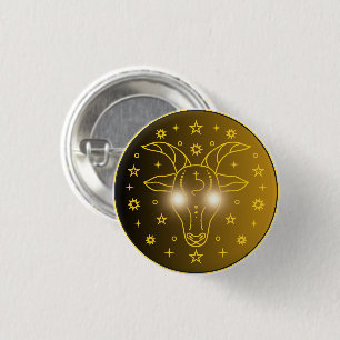 Badge Rond 2,50 Cm Emblème du Zodiaque Capricorne   Symbole Céleste M