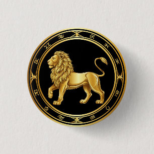 Badge Rond 2,50 Cm Emblème du zodiaque Lion