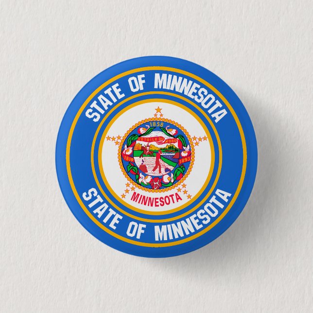 Badge Rond 2,50 Cm Emblème rond du Minnesota (Devant)