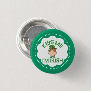 Badge Rond 2,50 Cm Embrasse-moi je suis un Irlandais qui fume