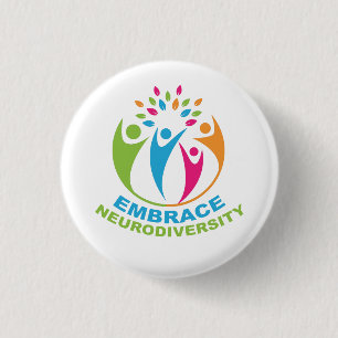 Badge Rond 2,50 Cm Embrasser la neurodiversité Spectre de l'autisme c