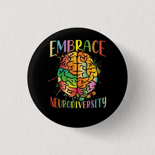 Badge Rond 2,50 Cm Embrassez la Neurodiversity Video Game Sensibilisa (Devant)