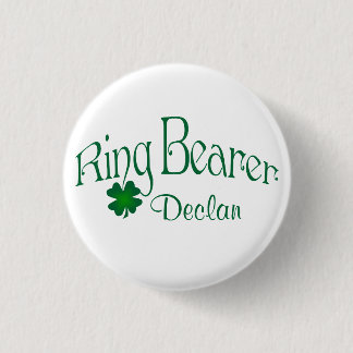 Badge Rond 2,50 Cm Emerald Green, Bouton de porte-anneau Shamrock bla