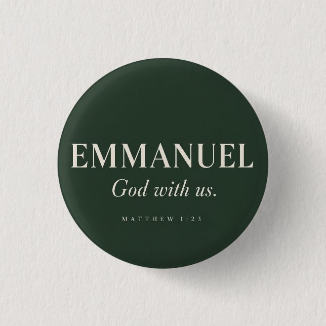 Badge Rond 2,50 Cm EMMANUEL | Matthieu 1:23 | Noël  (Devant)