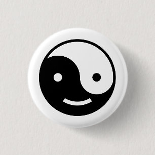 Badge Rond 2,50 Cm Emoji de Yin et de yang