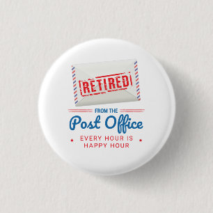 Badge Rond 2,50 Cm Employé du bureau de poste de retraite des travail