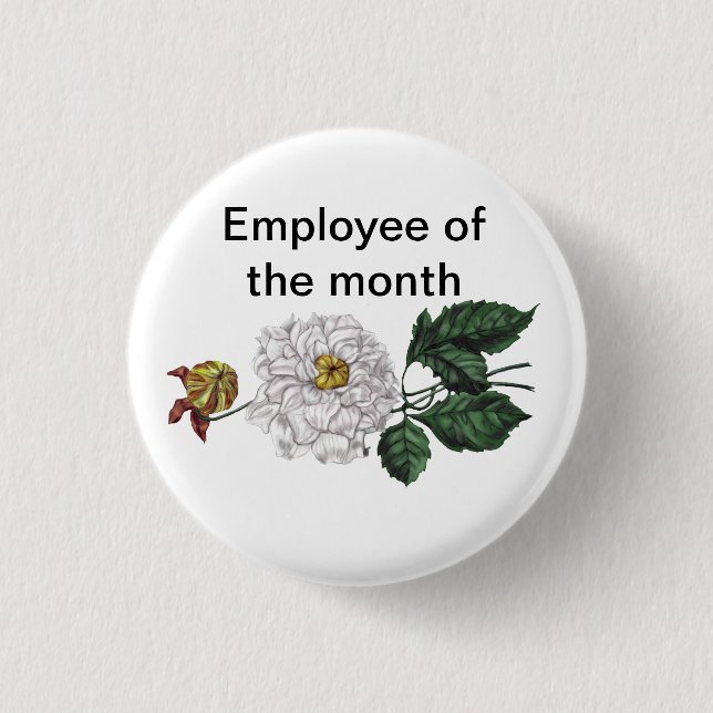 Badge Rond 2,50 Cm Employé du mois personnalisable (Devant)