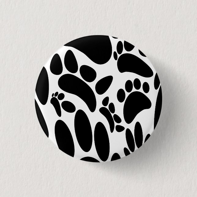 Badge Rond 2,50 Cm Empreinte Abstraite de chien (Devant)