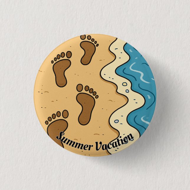 Badge Rond 2,50 Cm Empreintes dans le sable (Devant)