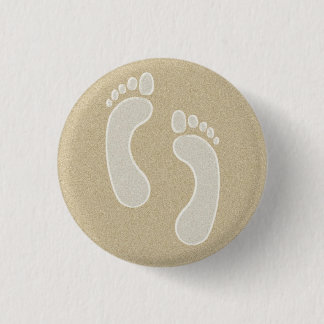 Badge Rond 2,50 Cm Empreintes de pas dans le sable