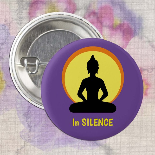 Badge Rond 2,50 Cm En SILENCE Méditation & Bouddha (Vipassana) (Créateur téléchargé)