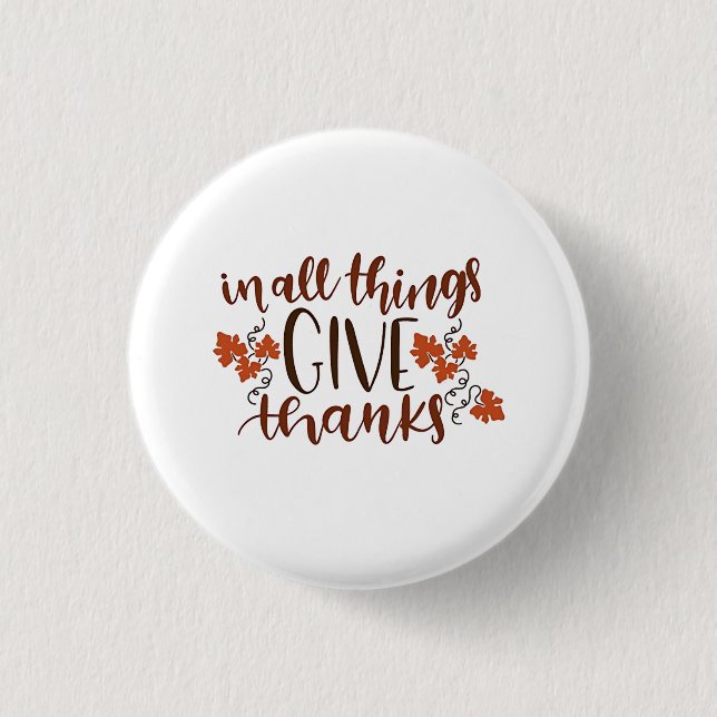 Badge Rond 2,50 Cm En Tout, Remerciez le Citrouille de Thanksgiving (Devant)