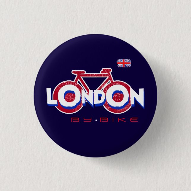 Badge Rond 2,50 Cm En vélo à Londres (Devant)