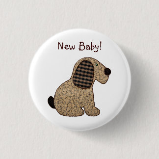 Badge Rond 2,50 Cm En vichy Chatte Brown Chien Chien Chien Chien