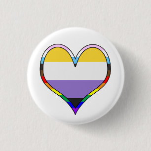Badge Rond 2,50 Cm Enby Pride Heart