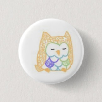 Badge Rond 2,50 Cm Encre : Hibou (couleur)