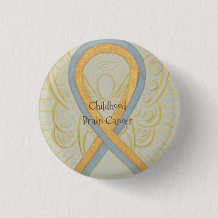 Badge Rond 2,50 Cm Enfance Cerveau Cancer Ange Sensibilisation Pins 