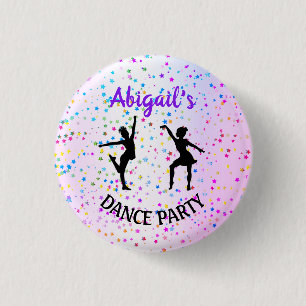 Badge Rond 2,50 Cm Enfants Danse Nuances de Couleur et Étoiles Partou