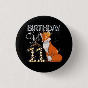 Badge Rond 2,50 Cm Enfants Fox Amoureux des animaux 11e anniversaire 