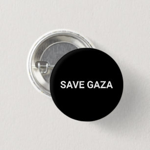 Badge Rond 2,50 Cm Enregistrer Gaza noir blanc texte personnalisé min