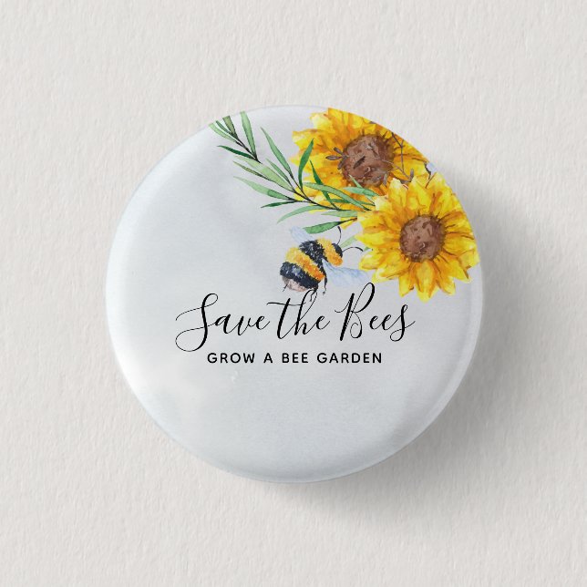 Badge Rond 2,50 Cm Enregistrer Les Abeilles - Citations, Slogans Dit  (Devant)