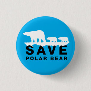Badge Rond 2,50 Cm Enregistrer l'ours polaire