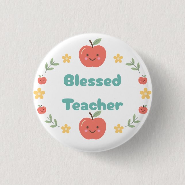 Badge Rond 2,50 Cm Enseignant béni (Devant)