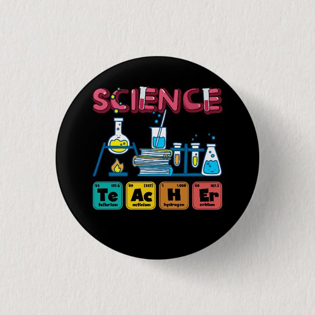 Badge Rond 2,50 Cm Enseignant en sciences chimie Biologie Physique En (Devant)