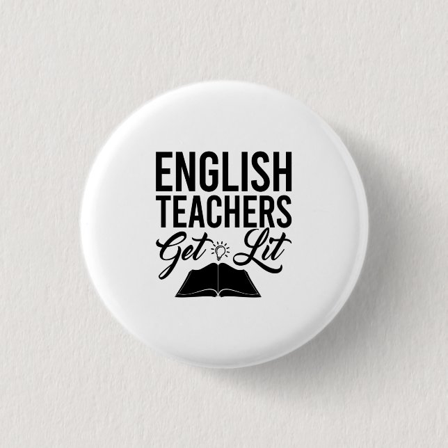 Badge Rond 2,50 Cm Enseignants Anglais Lit (Devant)