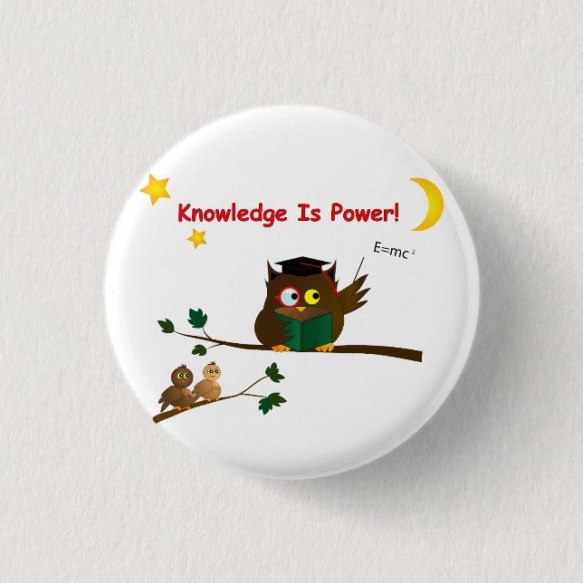 Badge Rond 2,50 Cm Enseigner la chouette avisée (Devant)