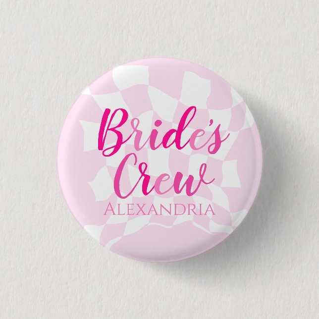 Badge Rond 2,50 Cm Enterrement de Vie de Jeune Fille Nom Rose Personn (Devant)